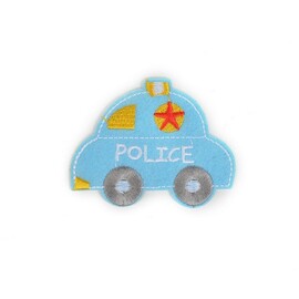 Термоаппликация "Машинка Police голубая" 8*6 см
